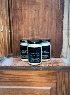 Soy Candle Campfire Marshmellow Scent (12 oz jar) $16.50
