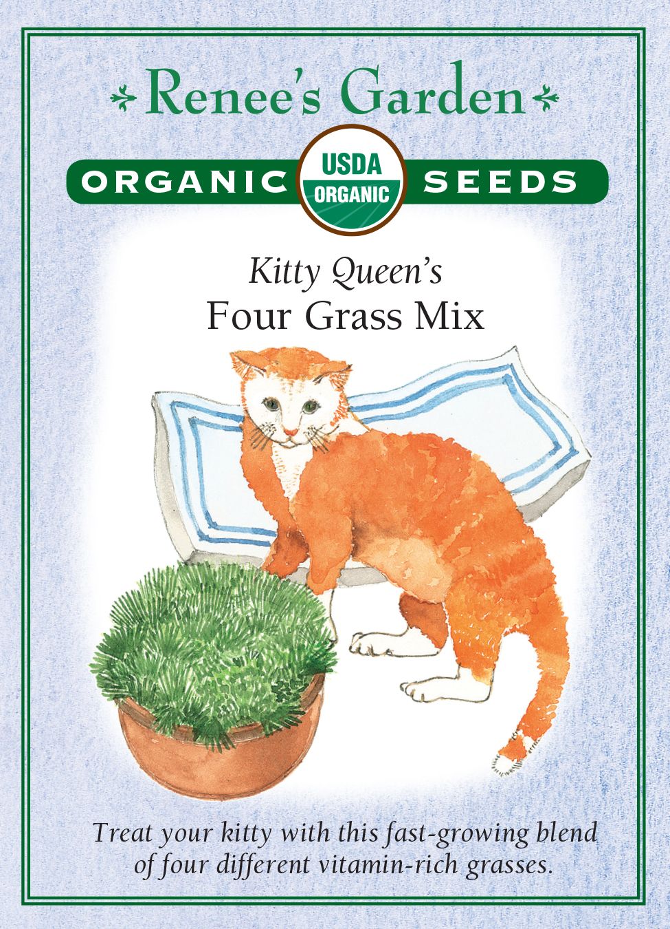 (Seed) Cat Grass Kitty Queen Mix Organic $4.89