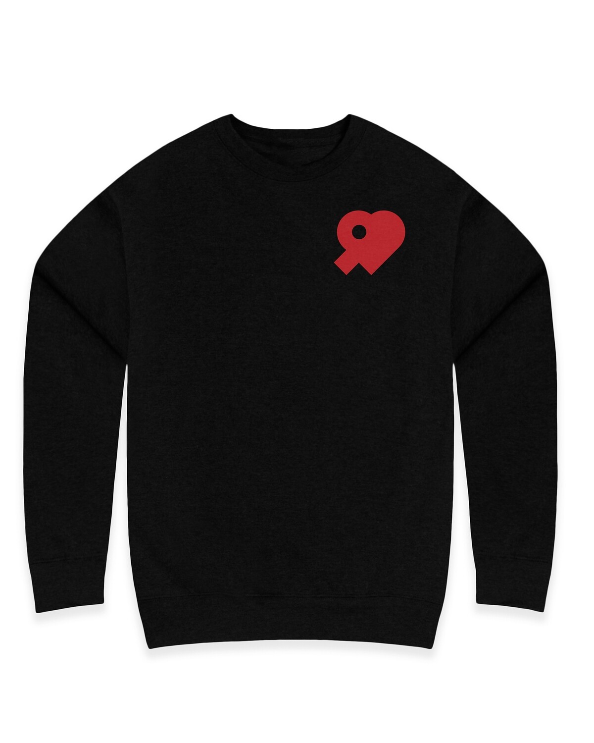 Nine of Hearts Black Crew Neck