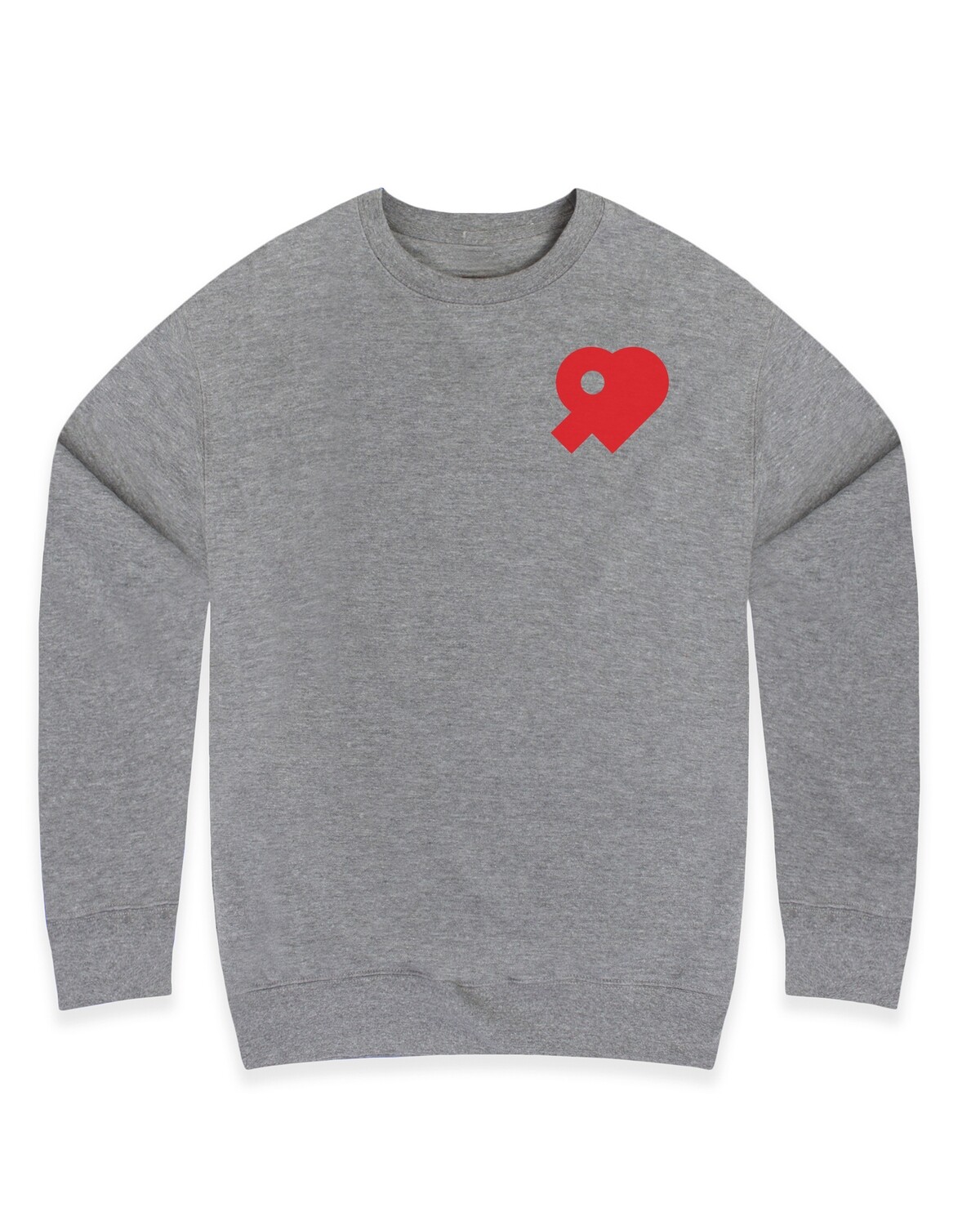 Nine of Hearts Carbon Grey Crew Neck
