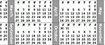 2022 - Black & White Monitor Strip Calendars ½ Inch High