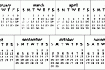 2024 - Black &amp; White Monitor Strip Calendars 1 Inch High