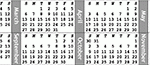 2024 - Black &amp; White Monitor Strip Calendars ½ Inch High