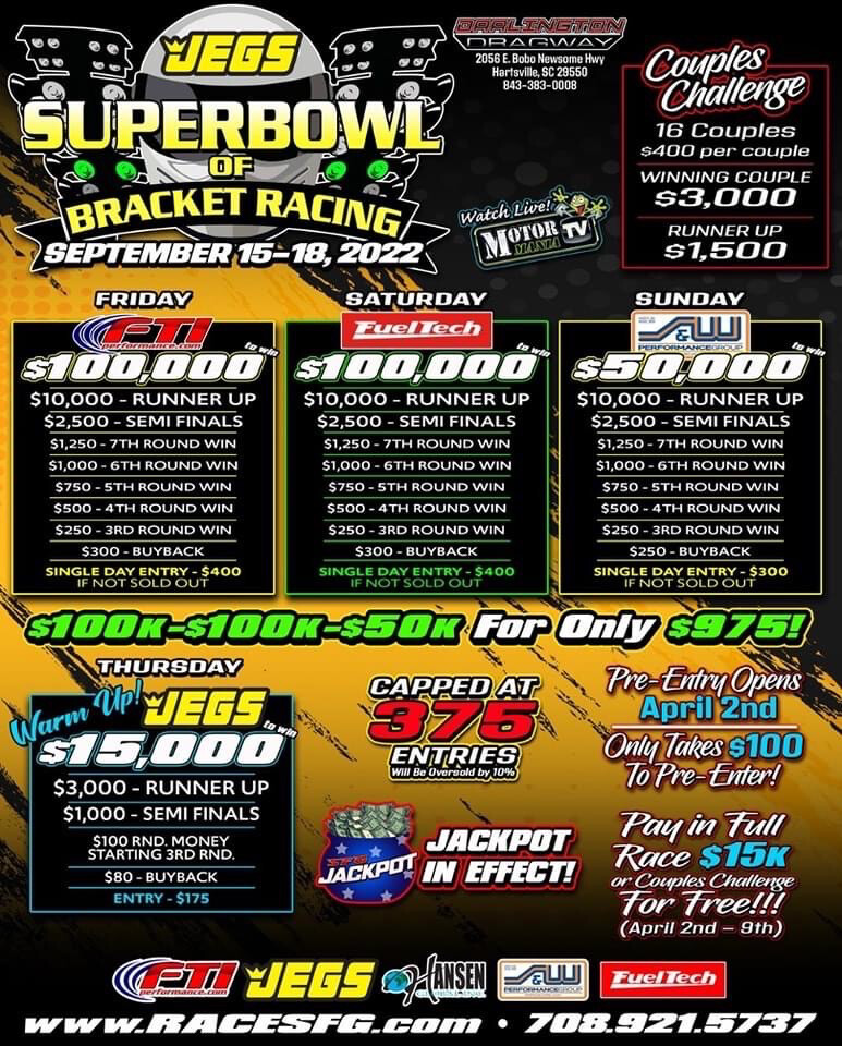 2022 - SFG Superbowl - 50K/100K/100K (Hartsville, SC)