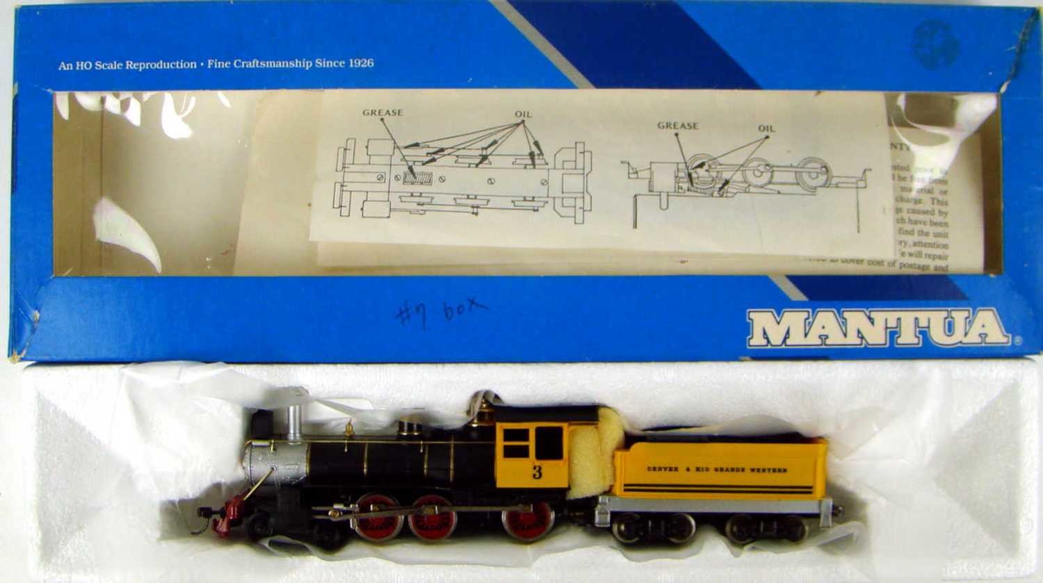 Mantua 308-08 Rogers D&amp;RGW 4-6-0 Ten Wheeler &quot;Dixie Bell&quot; Locomotive HO Scale