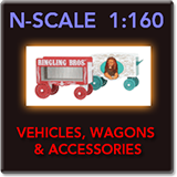 N Scale Model Vehicles, Wagons and Accessories 1:160