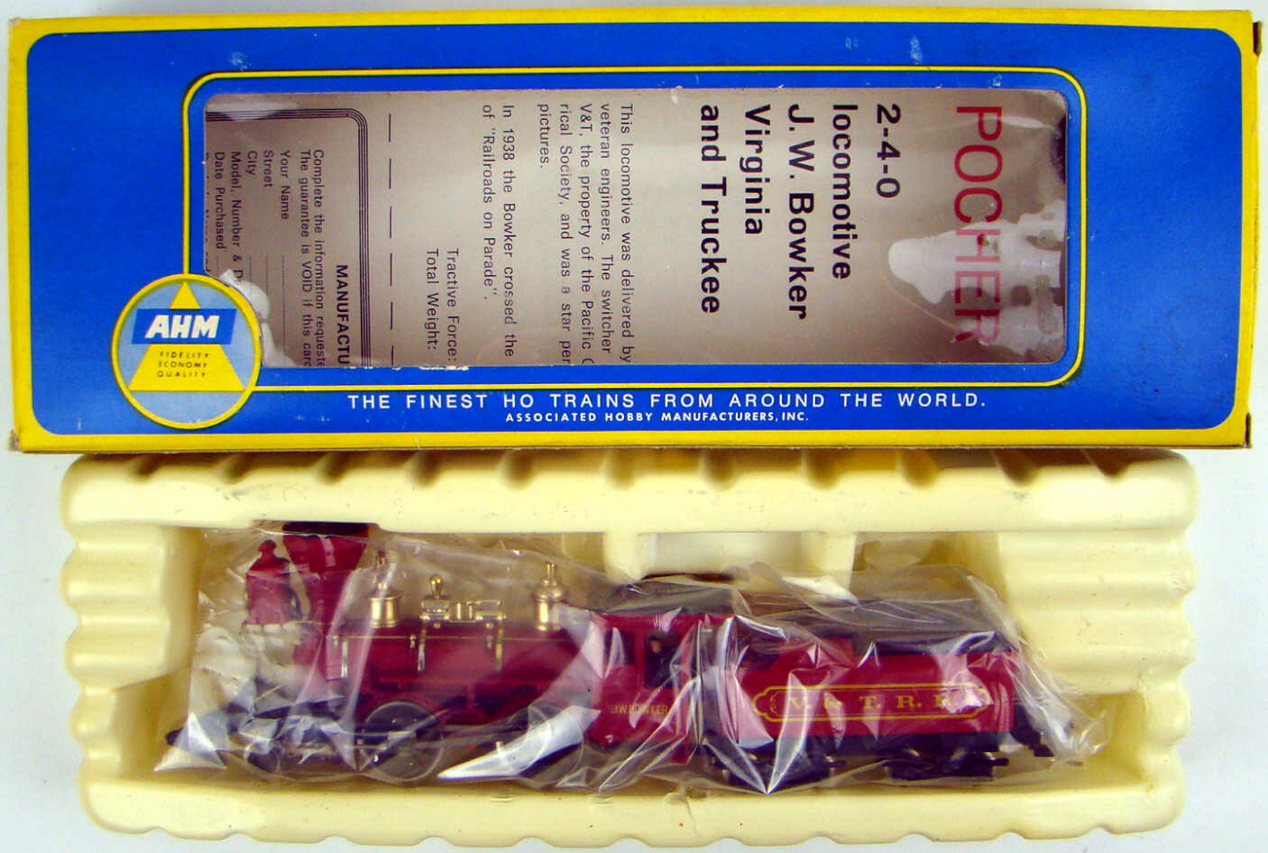 AHM 5072 V&amp;TRR 2-4-0 &quot;Super&quot; Bowker Locomotive HO Scale