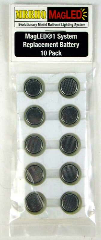 MRRHQ MagLED® Evolutionary Model Railroad Lighting System Replacement Battery 10 Pack