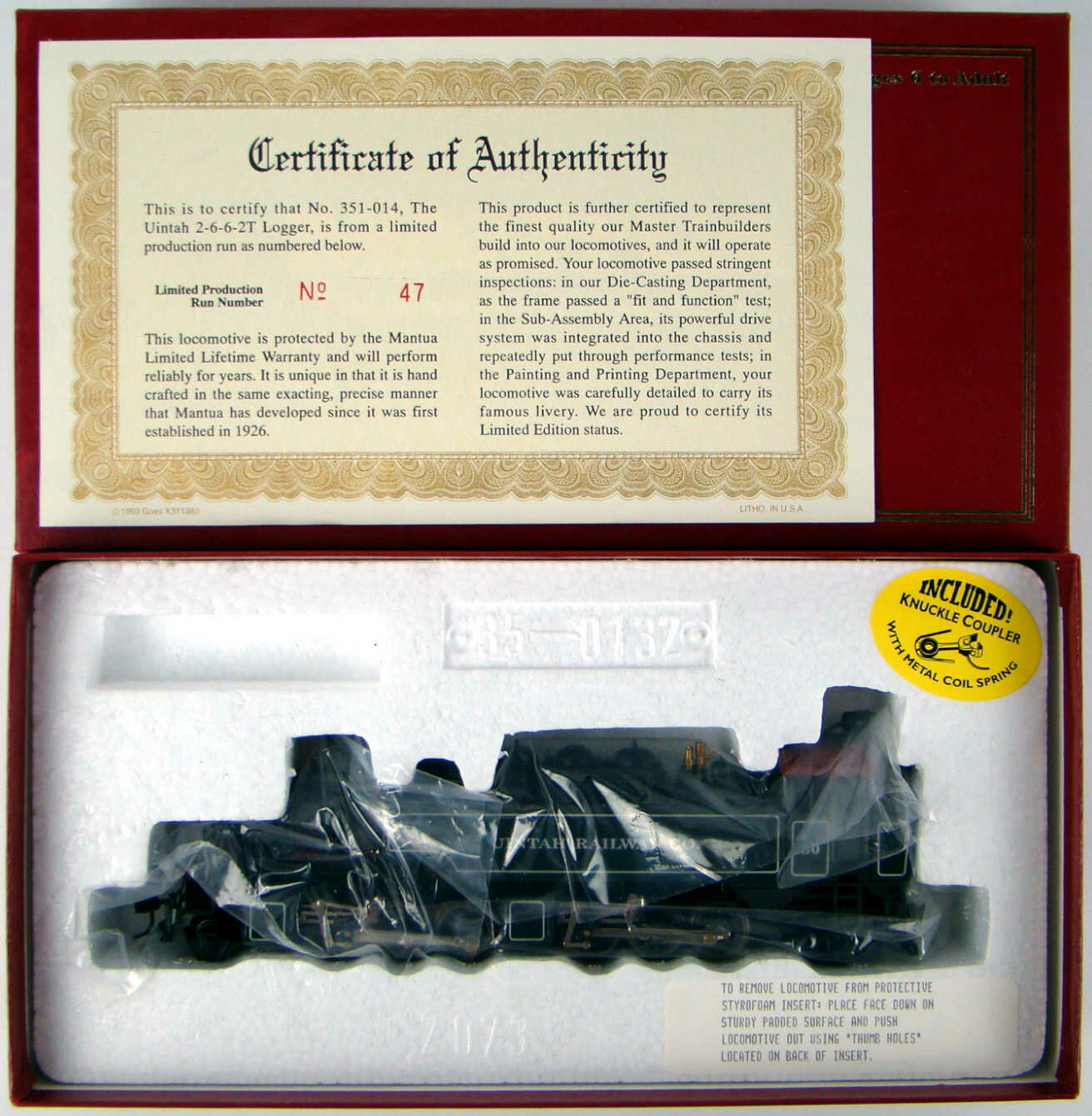 2001 Mantua 351014 Uintah 2662 Articulated Pannier Tank Mallet