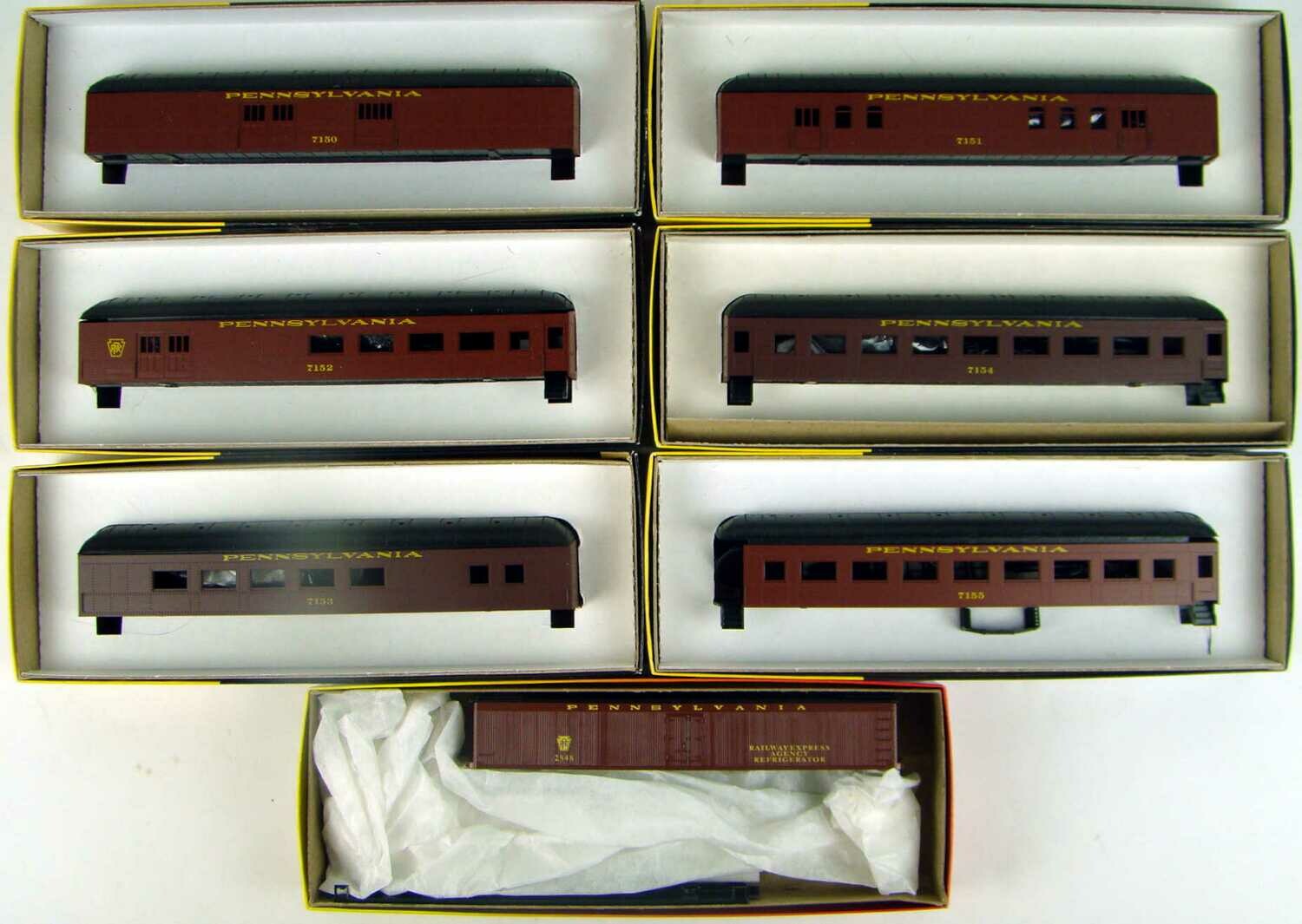 Vintage Roundhouse RH61136173 6 Car PRR 60' Harriman ArchRoof Kit Set