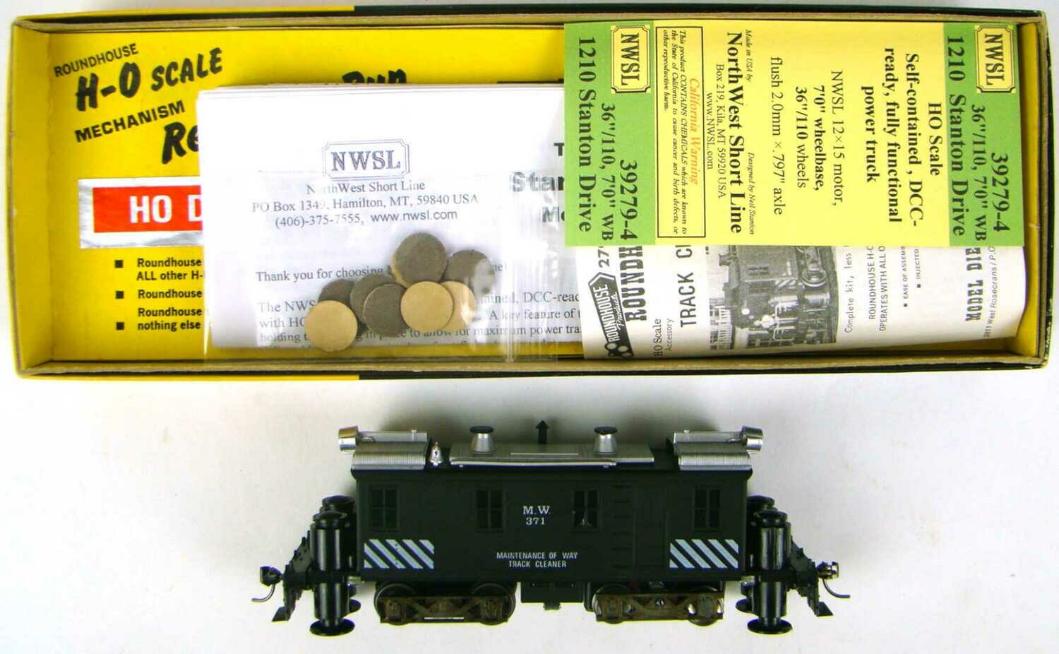MRRHQ Custom Roundhouse 2800 MOW Alco Box Cab Diesel Track Cleaner Locomotive w/NWSL Stanton Drive & Directional F&R LED Lighting HO Scale