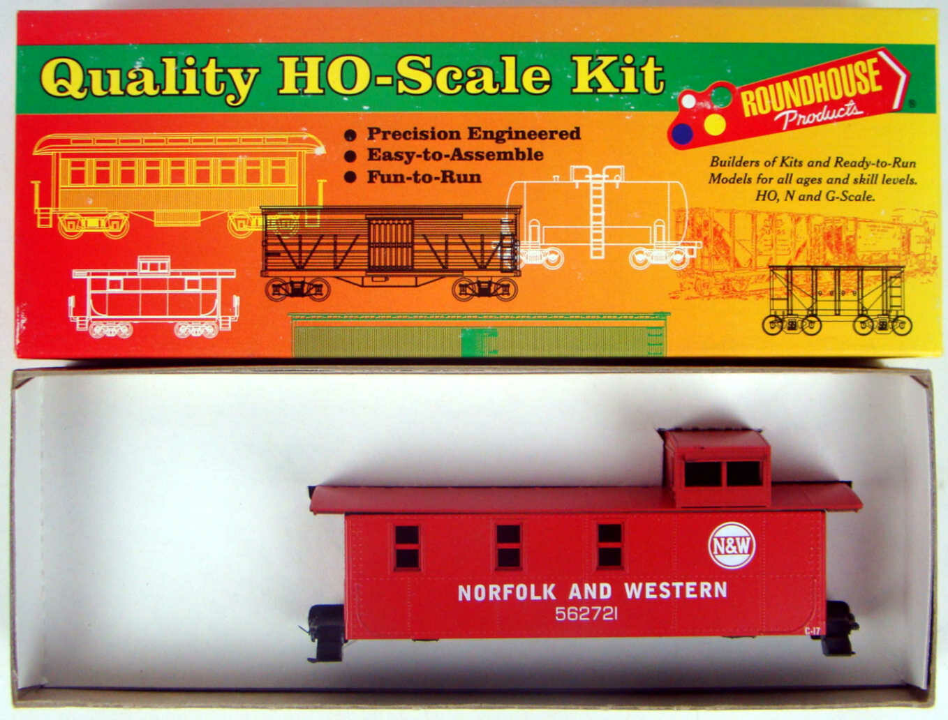 Roundhouse 3499 Norfolk &amp; Western 3-Window Steel Caboose Kit HO Scale