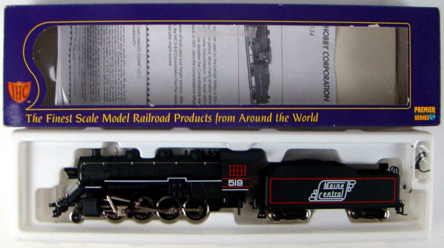 IHC M9522 Maine Central Class W-1 2-8-0 Consolidation Locomotive #519 HO Scale