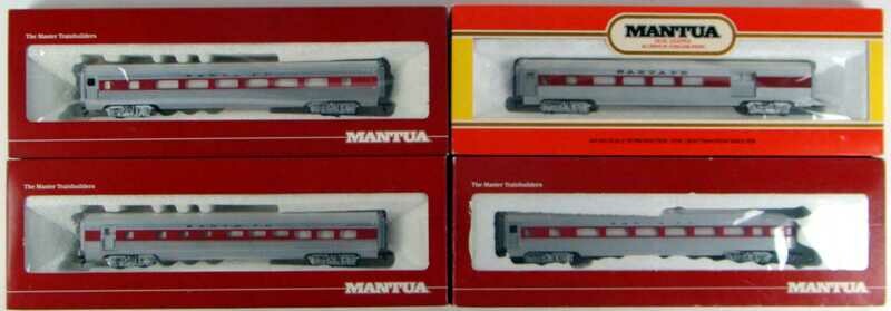 CLASSIC Mantua 4-Coach Santa Fe Streamlined Coach Set #2 HO Scale