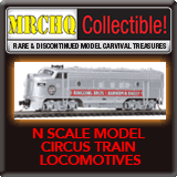 N Scale Model Circus Train Locomotives 1:160
