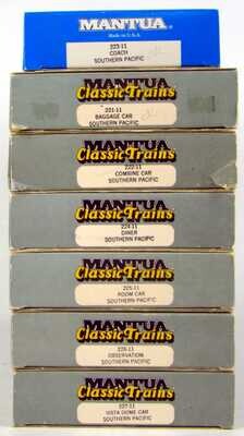 CLASSIC Mantua Deluxe 7-Coach Southern Pacific Streamlined Coach Set HO Scale
