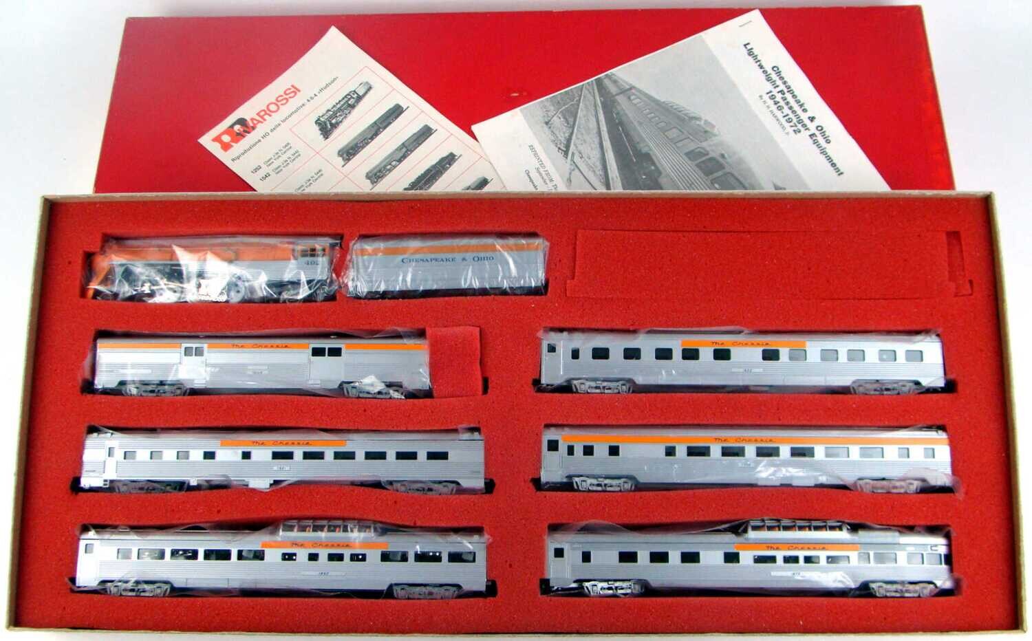 Upgraded Mint Con-Cor/Rivarossi 000007 "The Chessie" 6-Coach Streamliner Set w/Streamlined 4-6-4 Hudson Locomotive #492 HO Scale