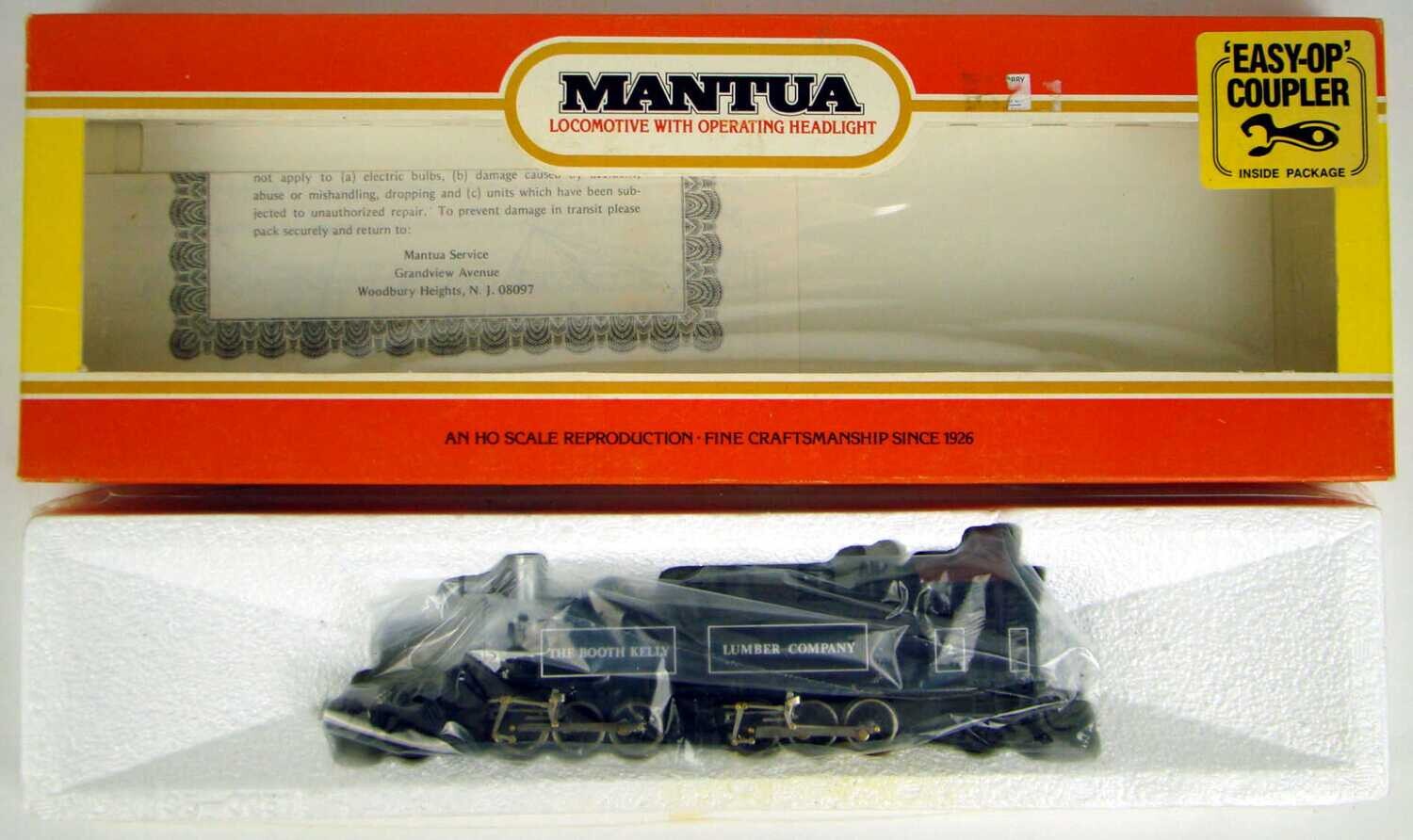 Mantua 326-125 Classic 2-6-6-2 Booth Kelly Logger HO Scale