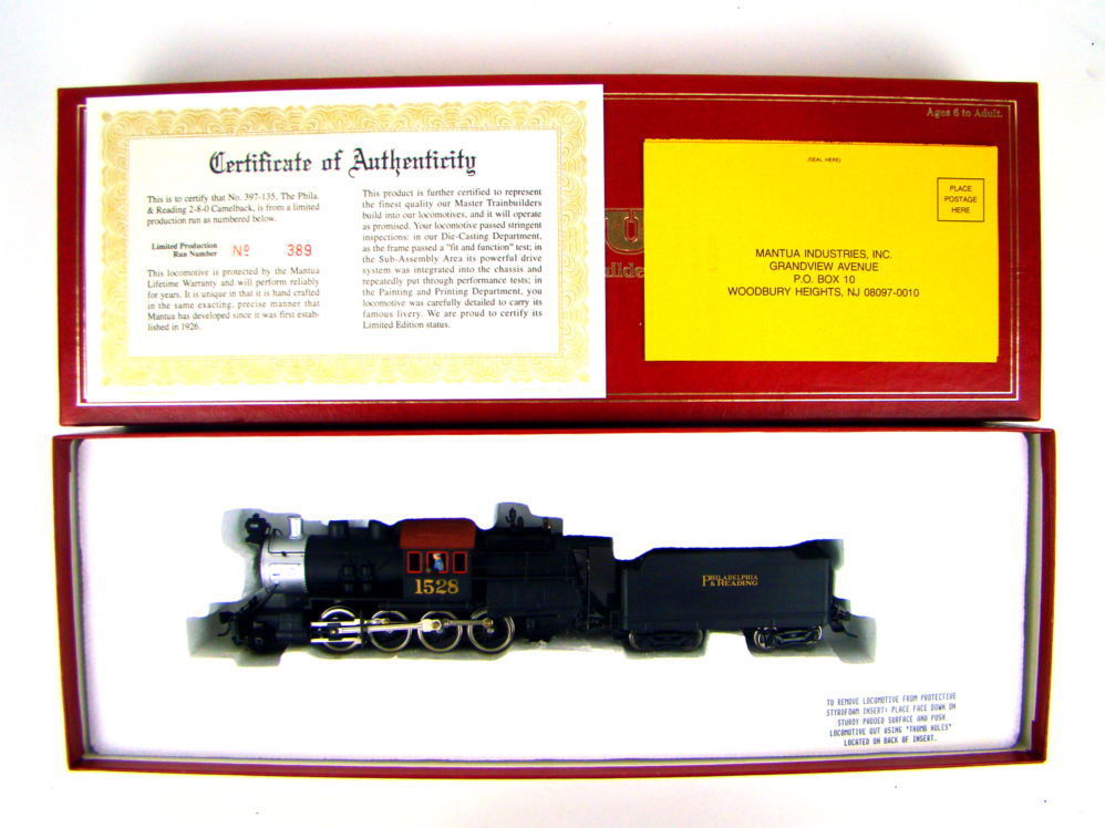 Mantua 397135 Philly & Reading 280 Camelback HO Scale