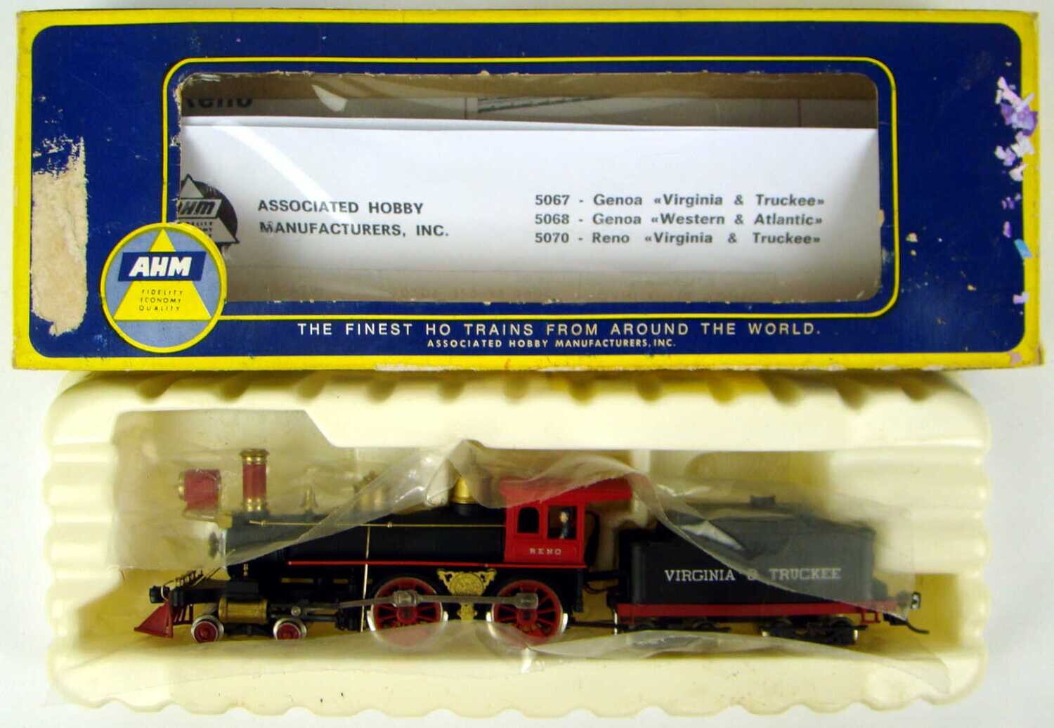 AHM 5070B V&amp;T &quot;Reno&quot; 4-4-0 American Standard Locomotive HO Scale