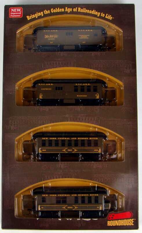 Athearn/Roundhouse 84312 NYC&amp;HR 4-Coach 34' Overton Set HO Scale
