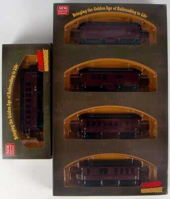 COMPLETE Athearn/Roundhouse 84304-84284 PRR 5-Coach 34' Overton Set HO Scale
