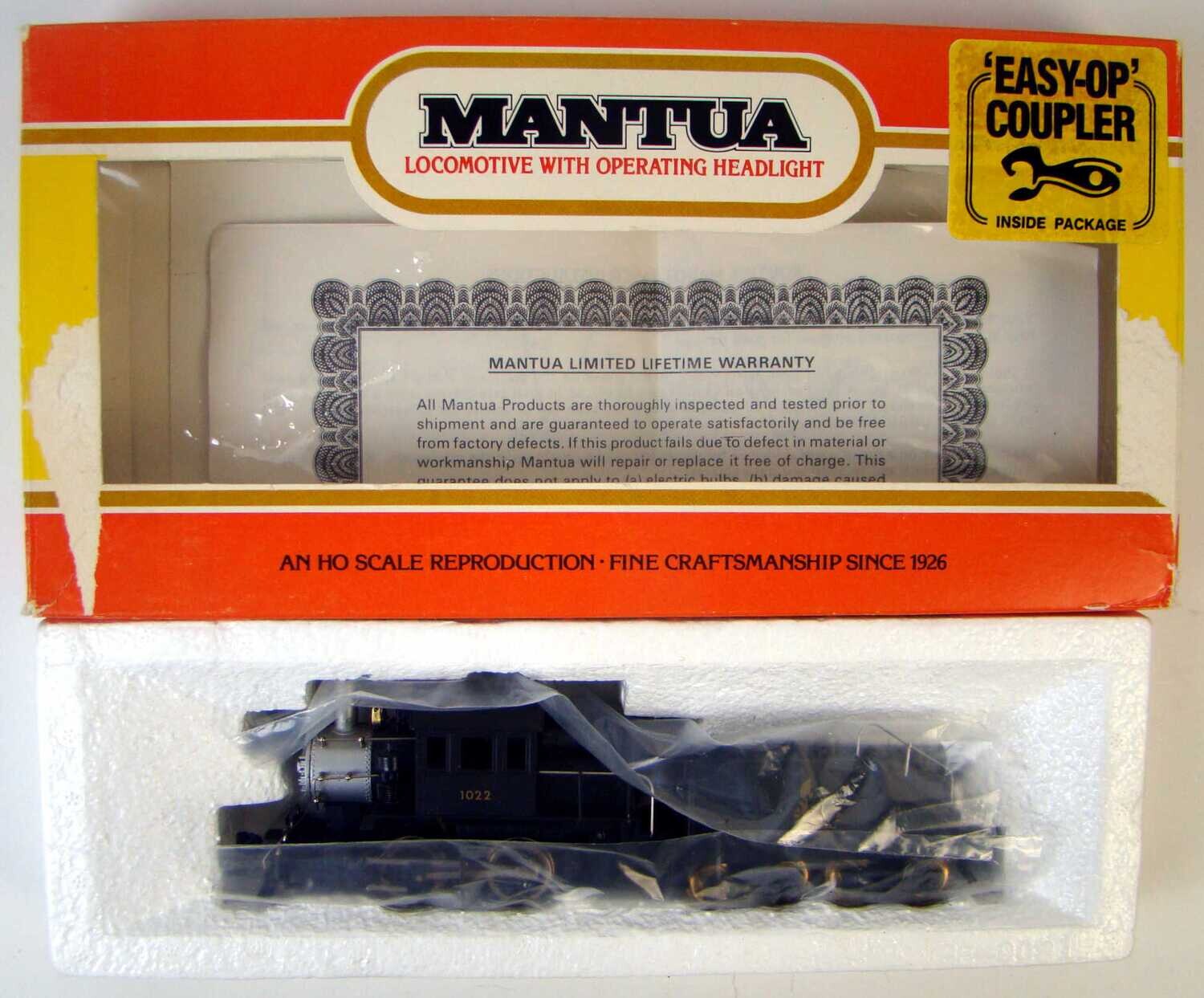 Mantua 335-24 CNJ 0-4-0 Goat Camelback Switcher #1022 HO Scale