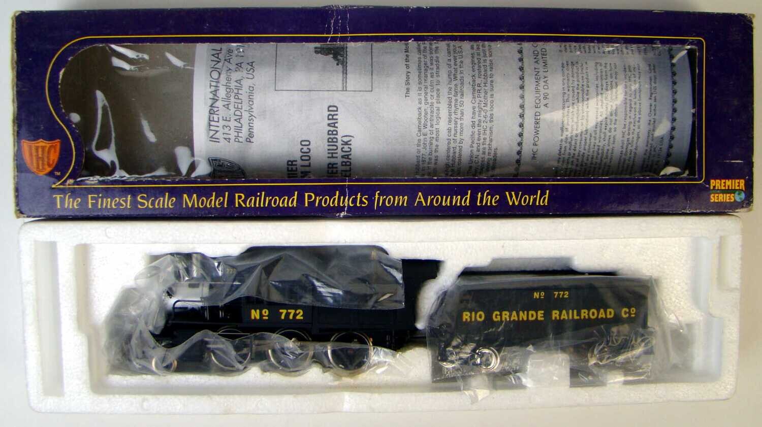 IHC Premier 23162 Rio Grande 2-6-0 Camelback Locomotive HO Scale