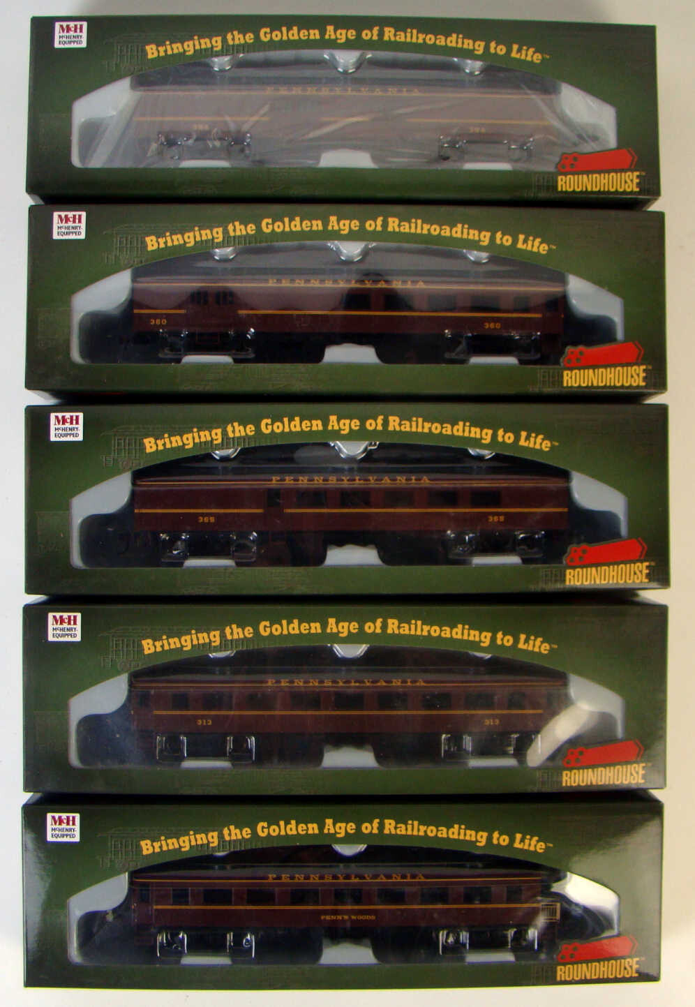 Roundhouse Pennsy 5-Coach 85&quot; Pullman Palace Set HO Scale