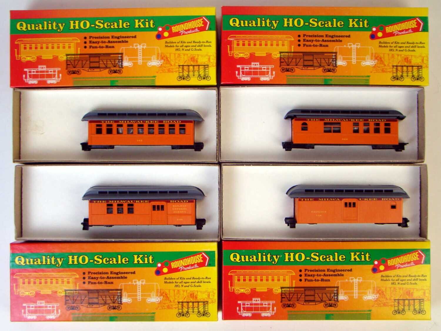 Roundhouse Milwaukee 4-Coach 34&#39; Overton Kit Set HO Scale