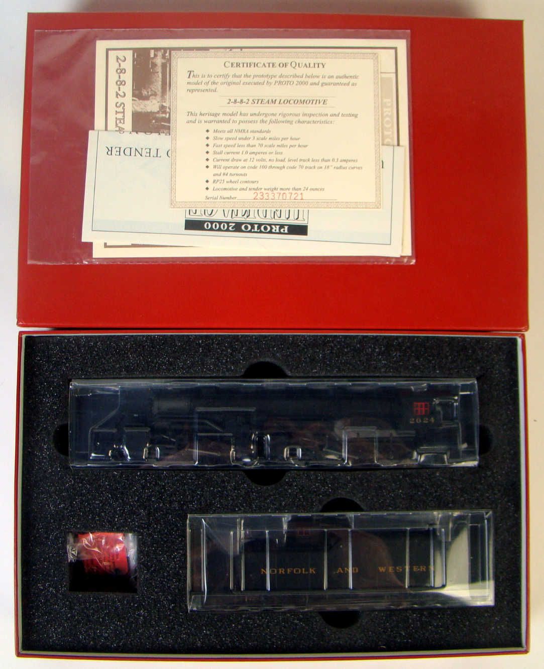 Proto Heritage 2000 23337 N&amp;W USRA Class Y3 2-8-8-2  Mallet Locomotive #2024 HO Scale