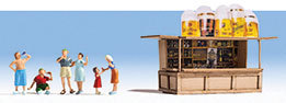 Noch 12025 HO Scale Carnival Beer Kiosk w/6 Figures
