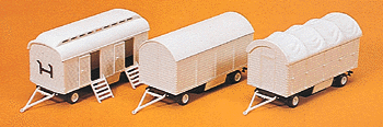 Preiser 20008 Unpainted Carnival Freight Wagons