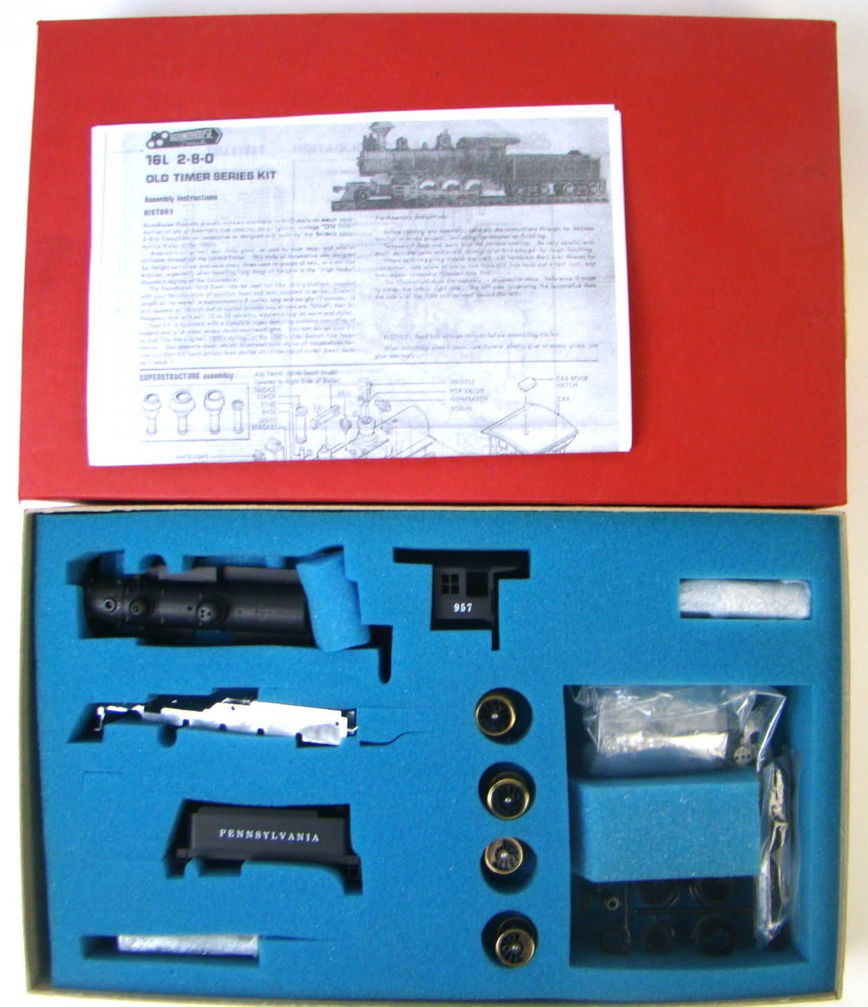 Final (and Best) Roundhouse 483 PRR Old Timer 2-8-0 Consolidation Kit w/Flywheel Motor HO Scale