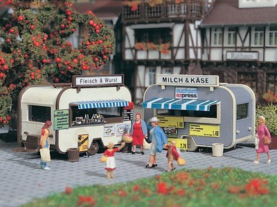 Vollmer 5144 HO Scale Meat/Sausage and Milk/Coffee Wagons
