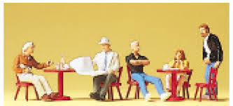 Preiser 10369 People Eating 8 Piece Figure Set