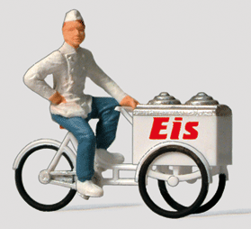 Preiser 28075 Ice Cream Man w/Cart