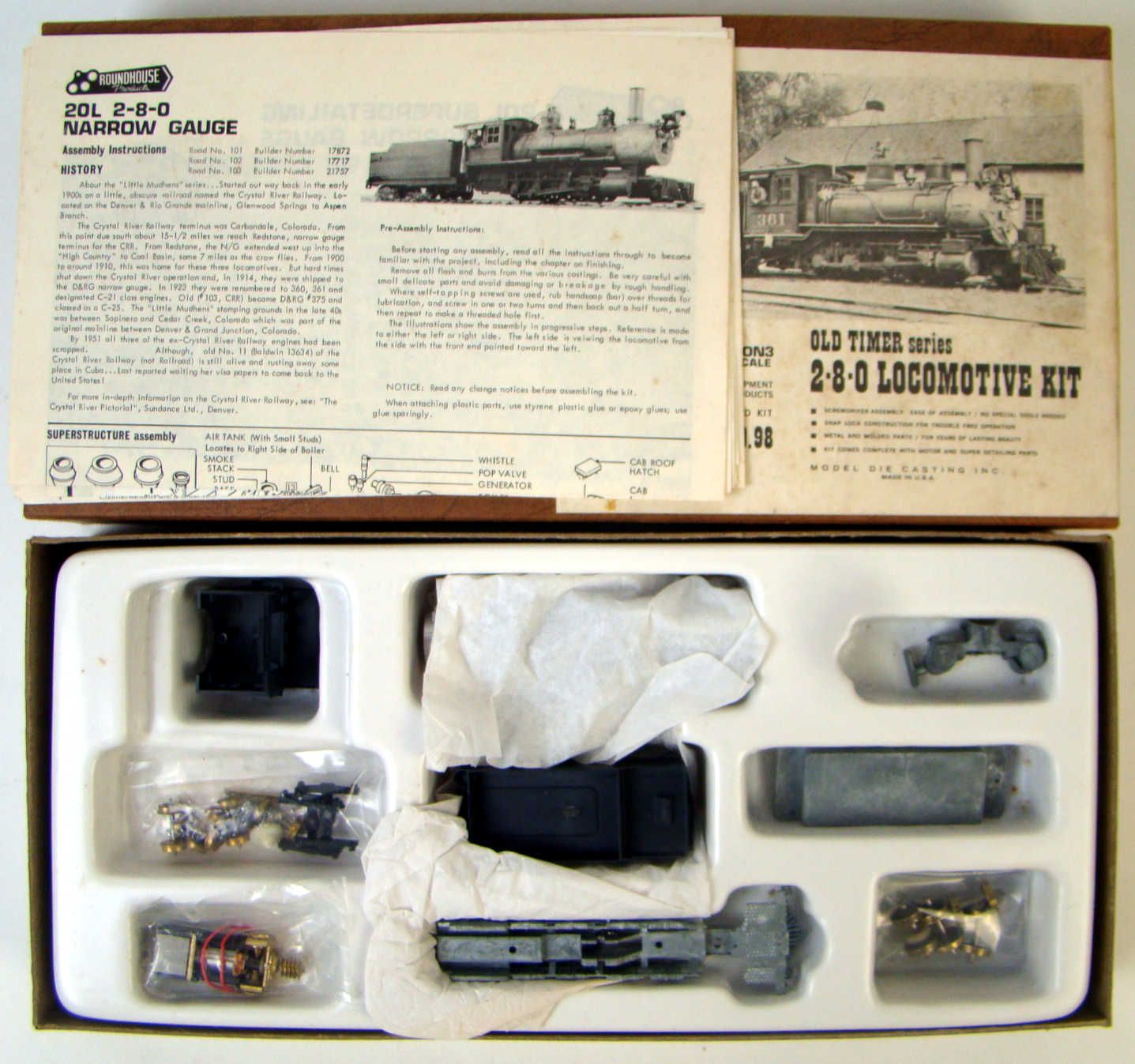 Roundhouse 472 Undecorated 2-8-0  Kit HOn3 Scale