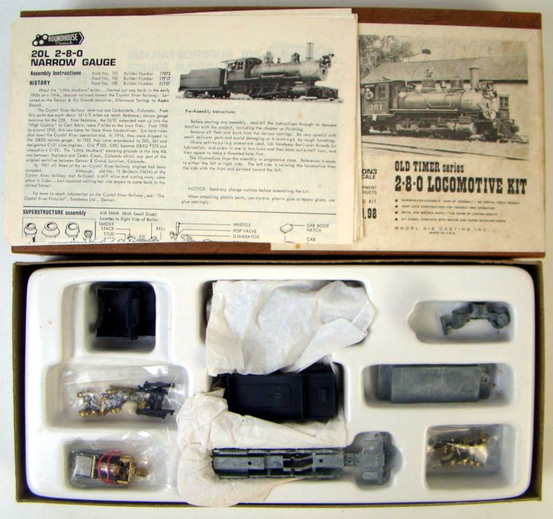 Roundhouse 472 Undecorated 2-8-0  Kit HOn3 Scale