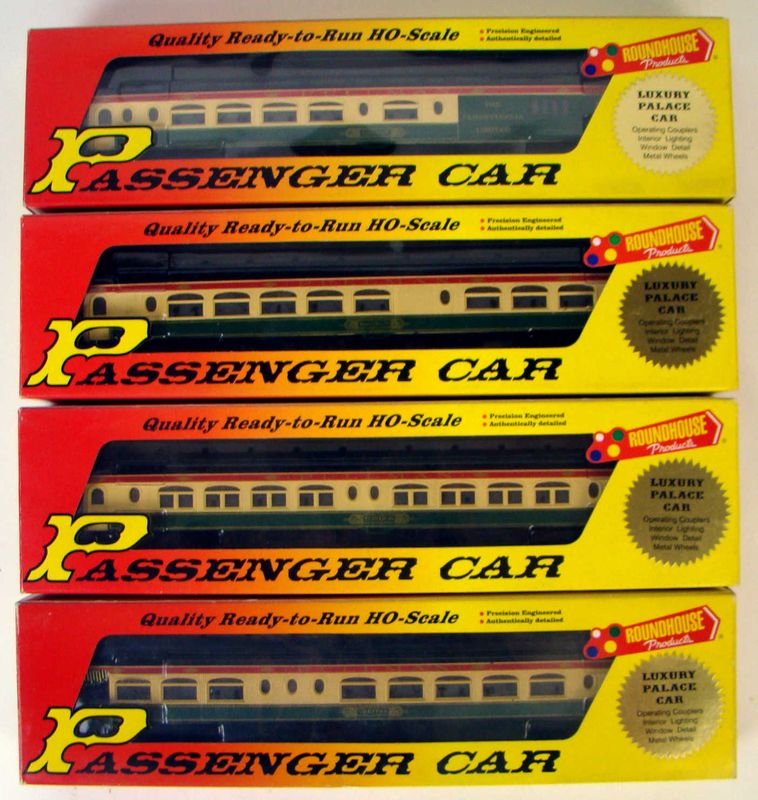 Roundhouse 68500-68800 PPR &quot;Yellow Kid&quot; 4-Coach 85&quot; Pullman Palace Set HO Scale