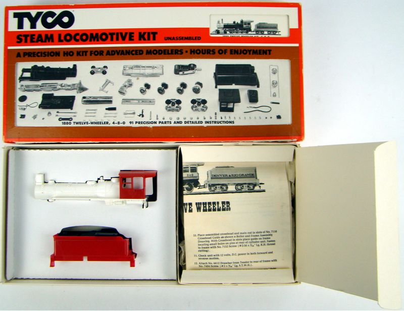 Tyco 7712 1880 4-8-0 Unlettered &quot;Mastodon Twelve Wheeler&quot; Locomotive Kit HO Scale