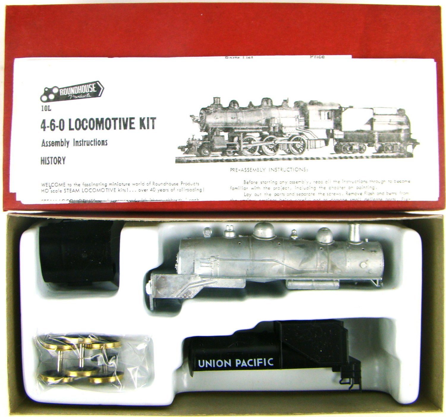 Roundhouse 457 UP Harriman 4-6-0 Ten Wheeler Kit w/Can Motor HO Scale