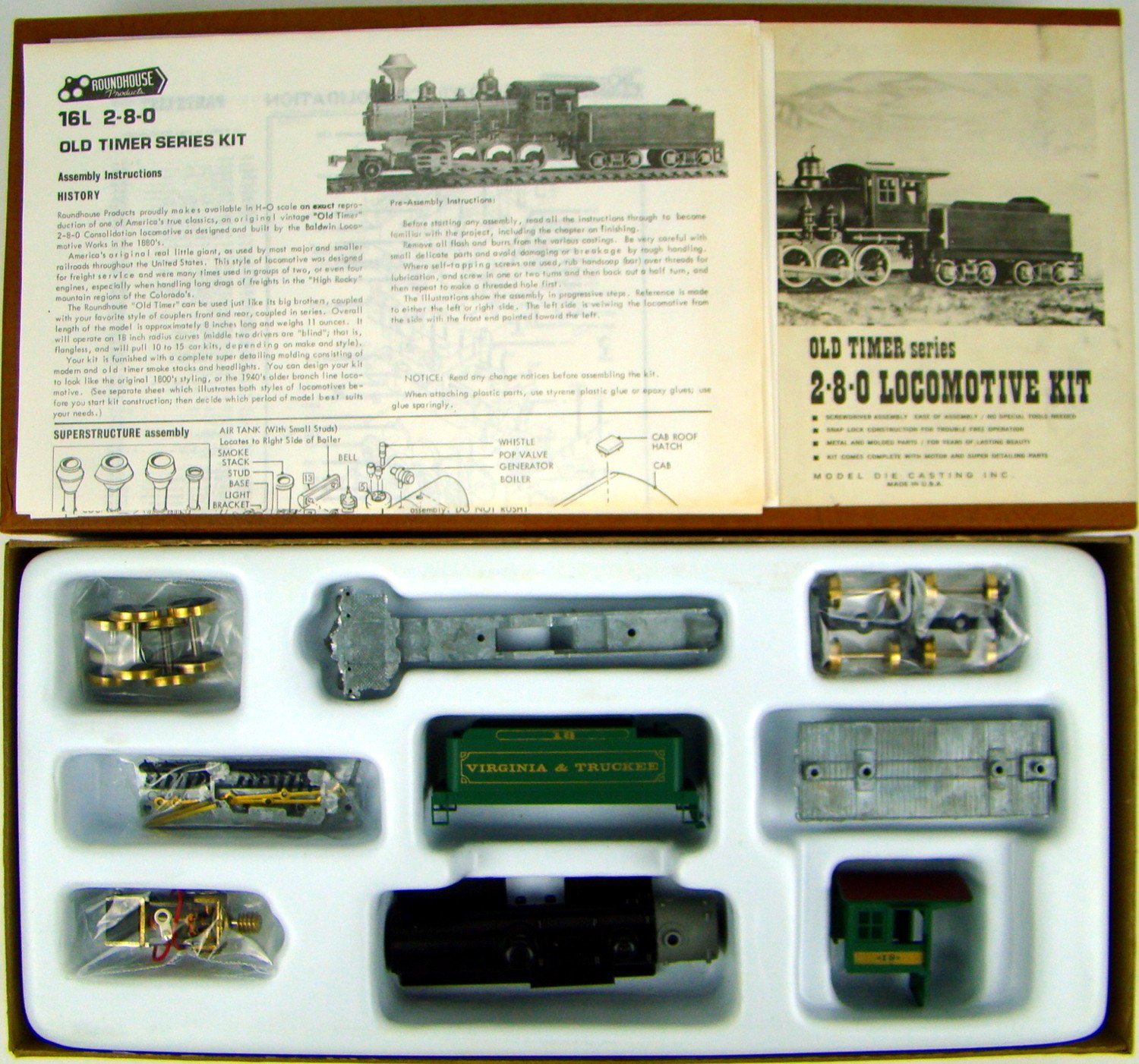 Roundhouse 300 Virginia &amp; Truckee 2-8-0 (Early) Consolidation Kit HO Scale