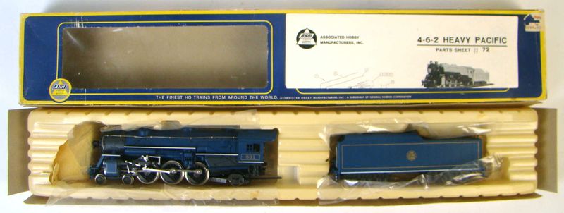 Restored AHM5087-10 CNJ "Blue Comet" 4-6-2 Heavy Pacific Locomotive HO Scale