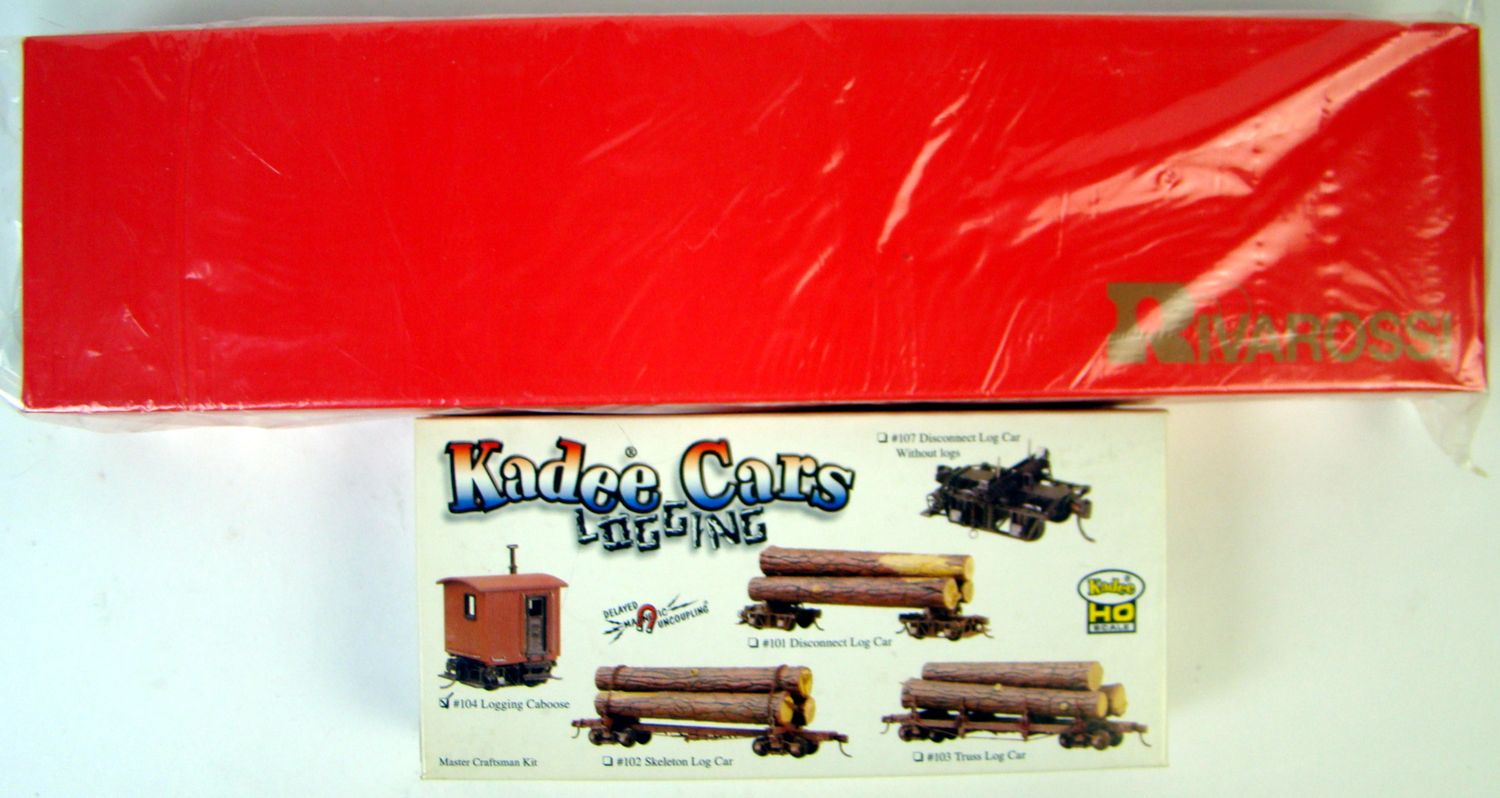 Rivarossi 1569 Ohio Match Company 3-Truck Heisler Logging Locomotive Set w/FREE Custom Graphics &amp; Custom Kadee Logging Caboose HO Scale