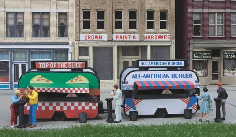 Walthers 2903 American Pizza &amp; Burger Food Trailers HO Scale