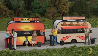 Walthers 2904 American BBQ & Taco Food Trailers HO Scale
