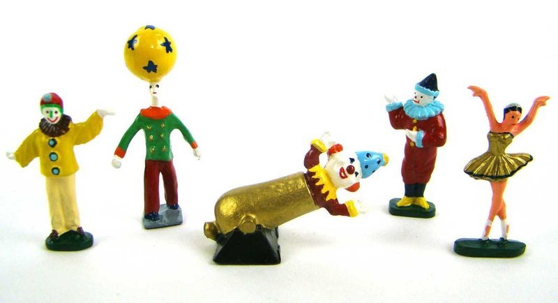 Barclay Set of 5 Handcrafted Circus Figures O Scale