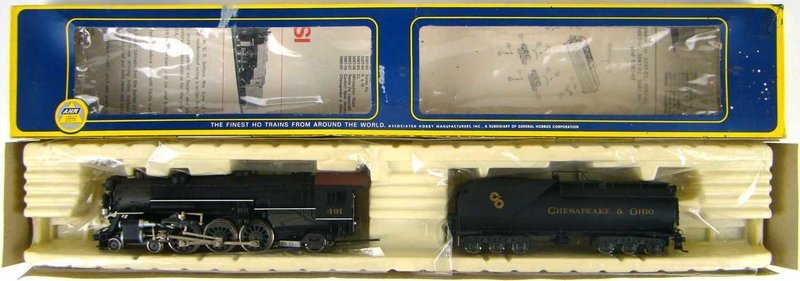 AHM 5086-02 C&amp;O Class F-19 4-6-2 Heavy Pacific Locomotive #491 HO Scale