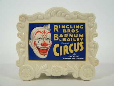 MRCHQ Collectible Vintage 1983 Ringling Bros. Barnum & Bailey Combined Shows Porcelain Coin Bank